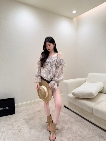 【Z830365】麂皮感夾腳設計露趾涼靴