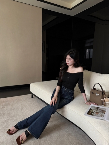 【Z830527】韓式金屬扣方頭坡跟涼拖鞋