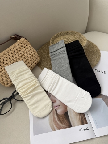 【Z830707】純色薄棉無骨小腿襪(4色組合)