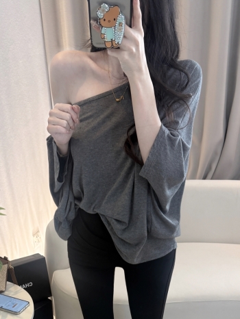 【Z830779】鬆弛感莫代爾棉蝙蝠袖上衣