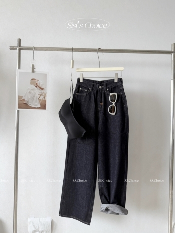 【Z831213】復古水洗火柴人刺繡原色牛仔褲