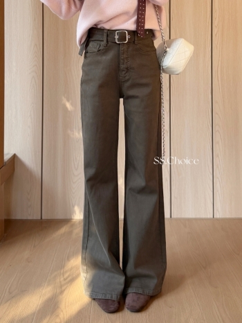 【Z831532】復古美式腰帶直筒牛仔褲